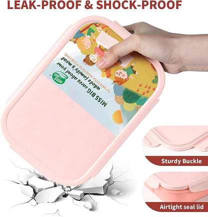 MISS BIG® Bento Box,Lunch Box Adult,Ideal Leak Proof Lunch Containers,Mom's Choice Lunch Box for Kids,No BPAs and No Chemical Dyes,Microwave and Dishwasher Safe Lunch Container (1900ml White)