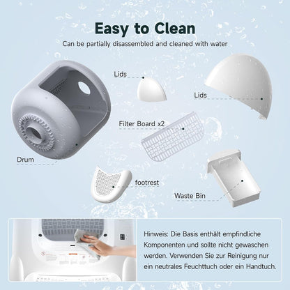 Amicura Automatic Cat Litter Box, Self Cleaning, 360-Degree Detection Smart Anti-Pinch, App Control, Odor-Proof, 65L Extra Large Open-top Cat Litter Box, Ultra Quiet Cat Toilet