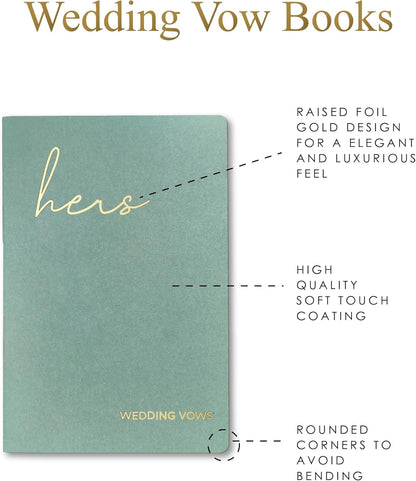 GroomBrideGifts Wedding Vow Book for His and Hers, Soft Touch, Perfectly Sized Bride and Groom Vow Books, Wedding Essentials, Wedding Registry Ideas, His and Hers Gifts