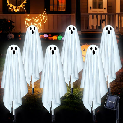Fohil Halloween Decoration, 6 Pack Ghost Solar Halloween Lights