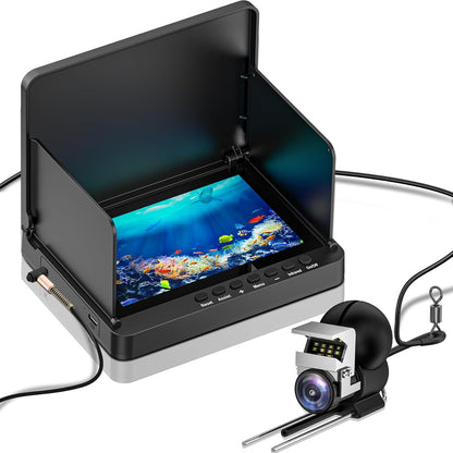 Underwater Fishing Camera with 4.3 Inch LCD, 5000mAh Battery, Infrared Night Vision Light, Portable Fish Finder with 100ft Cable for Ice Lake Boat Kayak Fishing