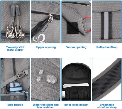 WATERFLY Hiking Backpack 20L Foldable Travel Backpack Lightweight Hiking Daypack for Outdoor Cycling Camping