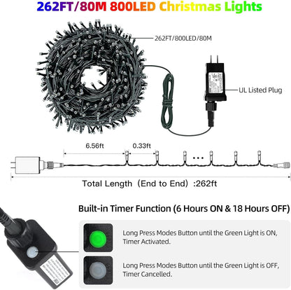 Tcamp 105FT 300 LED Purple Orange Halloween Decorations Lights Motion Activated Sync with 4 Scary Music, 6 Modes Halloween String Lights for Party Yard Outdoor Indoor Decor (3 Sets Connectable)