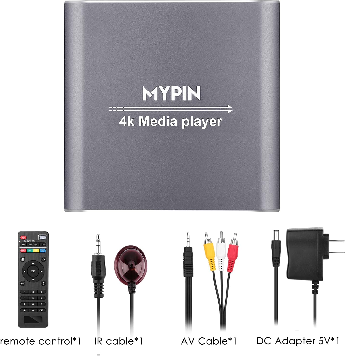 4K Media Player with Remote Control,Digital MP4 Player for 8TB HDD/USB Drive/TF Card/H.265 MP4 PPT MKV AVI Support HDMI/AV/Optical Out and USB Mouse/Keyboard-HDMI up to 7.1 Surround Sound…