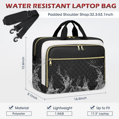Laptop Bag 17 Inch Laptop Briefcase for Women Waterproof Computer Messenger Bag Professional Laptop Case for Business Work - PuriLite