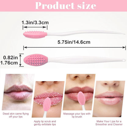Purilite Select Silicone Face Scrubbers + 2 Exfoliating Lip Brushes + 2 Facial Cleansing Brushes – Gentle Exfoliation & Deep Cleansing Set