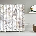 Ambesonne Abstract Shower Curtain, Geometric Composition with Different Colored Squares Striped Dotted Rhombus, Cloth Fabric for Bath Decor Set with 12 Hooks House Bathroom, 69" W x 70" L, Grey Purple