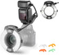 NEEWER RF1-N Marco Ring Flash Light Compatible with Nikon Camera, 76Ws GN15 5600K TTL Lighting 1-1/128 Output Front/Rear Curtain Sync Color Gels, Lens Adapter Rings for Macro Photography Studio Photo - PuriLite