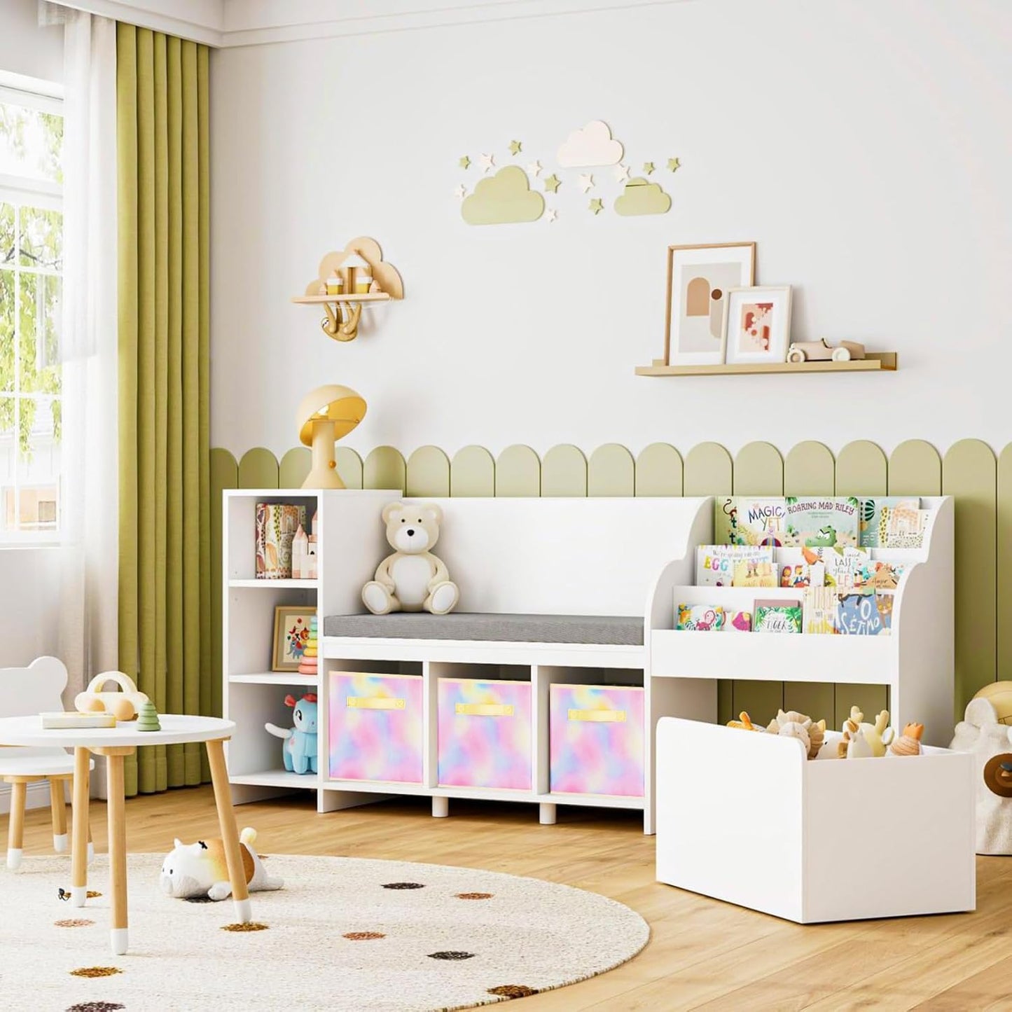 ShellKingdom Storage Bins, Foldable Fabric Storage Cubes And Cloth Organizer Drawer For Closet And Toys, 6 Pack (Lavender+Light Blue+Pink)