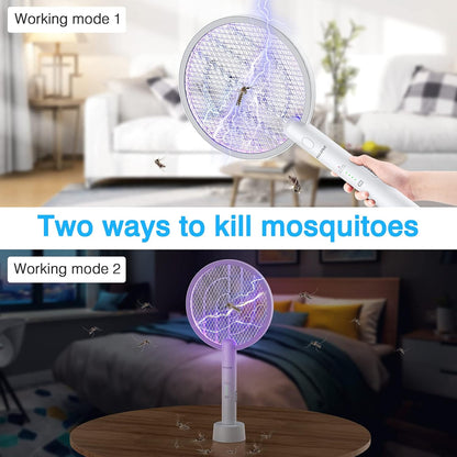 PALONE Bug Zapper Racket 3000V Electric Swatter 3 Layers Lamp Indoor Zapper Without Waving Hands for Kitchen, Home, Garden and Outdoors