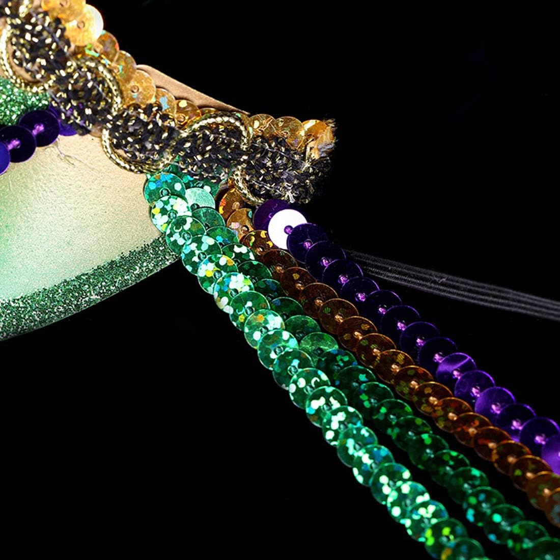 Mardi Gras Sequin Feathers Mask Venetian Carnival Masquerade Mask for Women Feather Decorations Halloween Party Cosplay