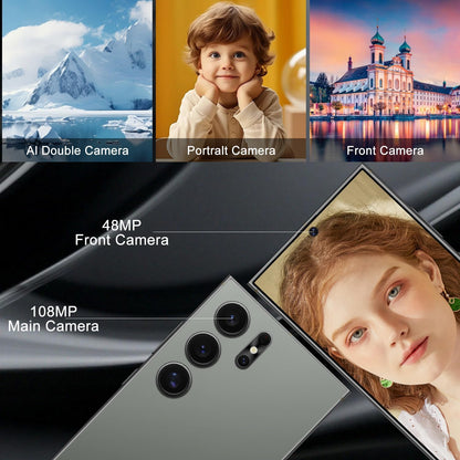 Unlocked Cell Phones Smartphone Unlocked Phones 8+256GB 6.8" HD Screen Dual SIM 108MP+48MP Camera and Built-in Pen (Violet)