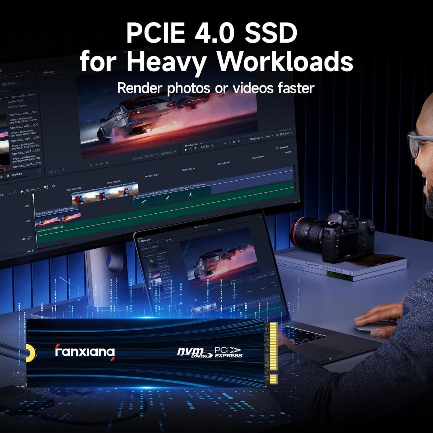 fanxiang S880E 2TB with Heatsink PCIe NVMe SSD Gen 4 Gaming SSD M.2 2280, Up to 7100MB/s Compatible with PS5, Internal Solid State Drive for Gamers, Professionals, Creators