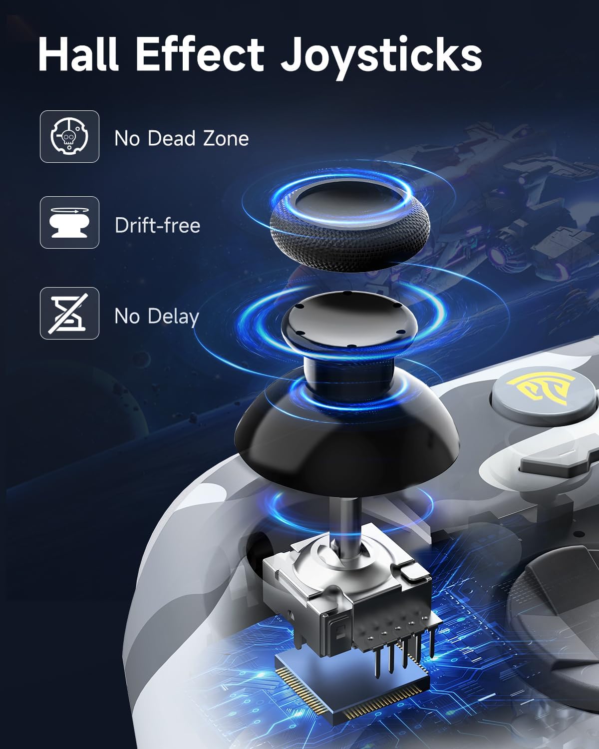 EasySMX X15 PC Controller - Enhanced Wireless Bluetooth Controller with Hall Joysticks/Hall Triggers/RGB Lighting - No Stick Drift, No Dead Zone - Work for Windows PC, Android, Steam and Switch