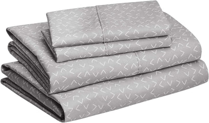 Amazon Basics Lightweight, Breathable Microfiber 4-Piece Bed Sheet Set with 14-Inch Deep Pockets, Full, Blush Pink, Solid