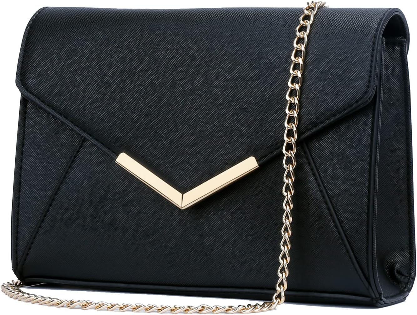 KKXIU Women Elegant Faux Leather Evening Envelope Clutch Purse Foldover Bags for Party Wedding Prom - PuriLite