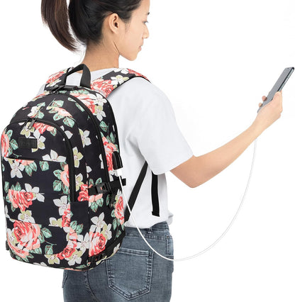 Tzowla Laptop Travel Slim School Backpack Water Resistant Anti-Theft Bag with USB Charging Port and Lock 15.6 Inch Computer Business Backpacks for Men Women College Student Gift,Bookbag Casual Daypack