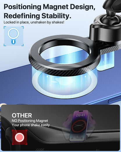 Miracase for MagSafe Car Mount【Won’t Block Vent &20 Strongest Magnets】 Magnetic Phone Holder for Car Phone Holder Mount Dash for Car Accessories for Women Men