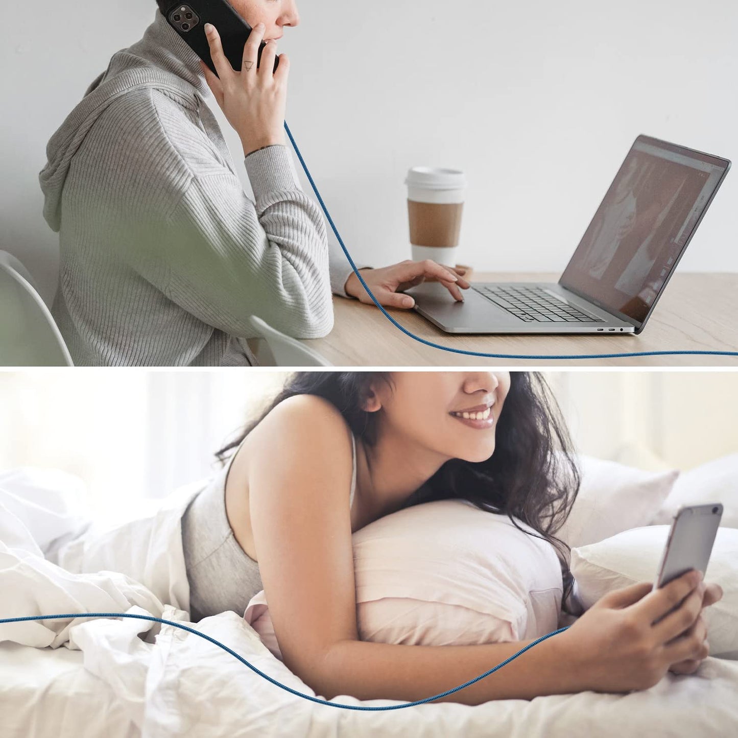 USB C to USB C Charger Cable 240W [2Pack 6FT] Type C Cable Fast Charge for MacBook, iPhone 15/Pro/Plus/Max, MacBook Pro/Air, Samsung Galaxy S23, Google Pixel