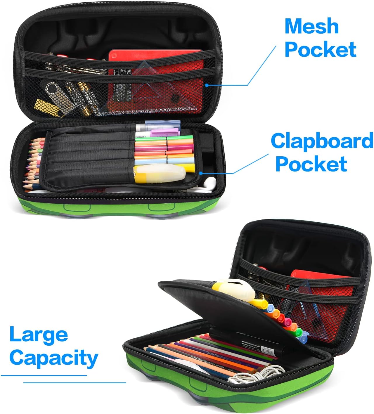 Rockpapa Large Pencil Cases, Big Pencil Case for Boys & Girls, Small Storage Box for School Students Boys Teens Kids Toddlers