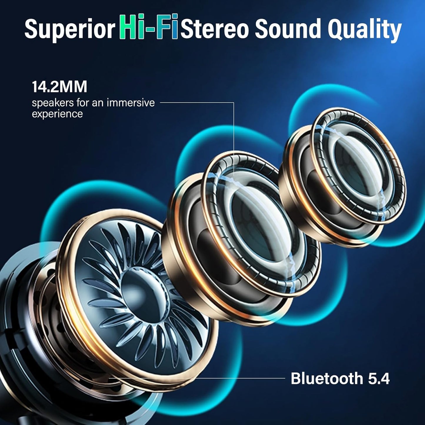 Wireless Earbuds, 2025 New Bluetooth 5.4 Ear Buds with Multifunctional Touch Screen, Bass Stereo Sound, ANC/ENC Noise-Canceling MIC, IPX7 Waterproof, 48H Bluetooth Earphones with 5 EQ Modes, Black