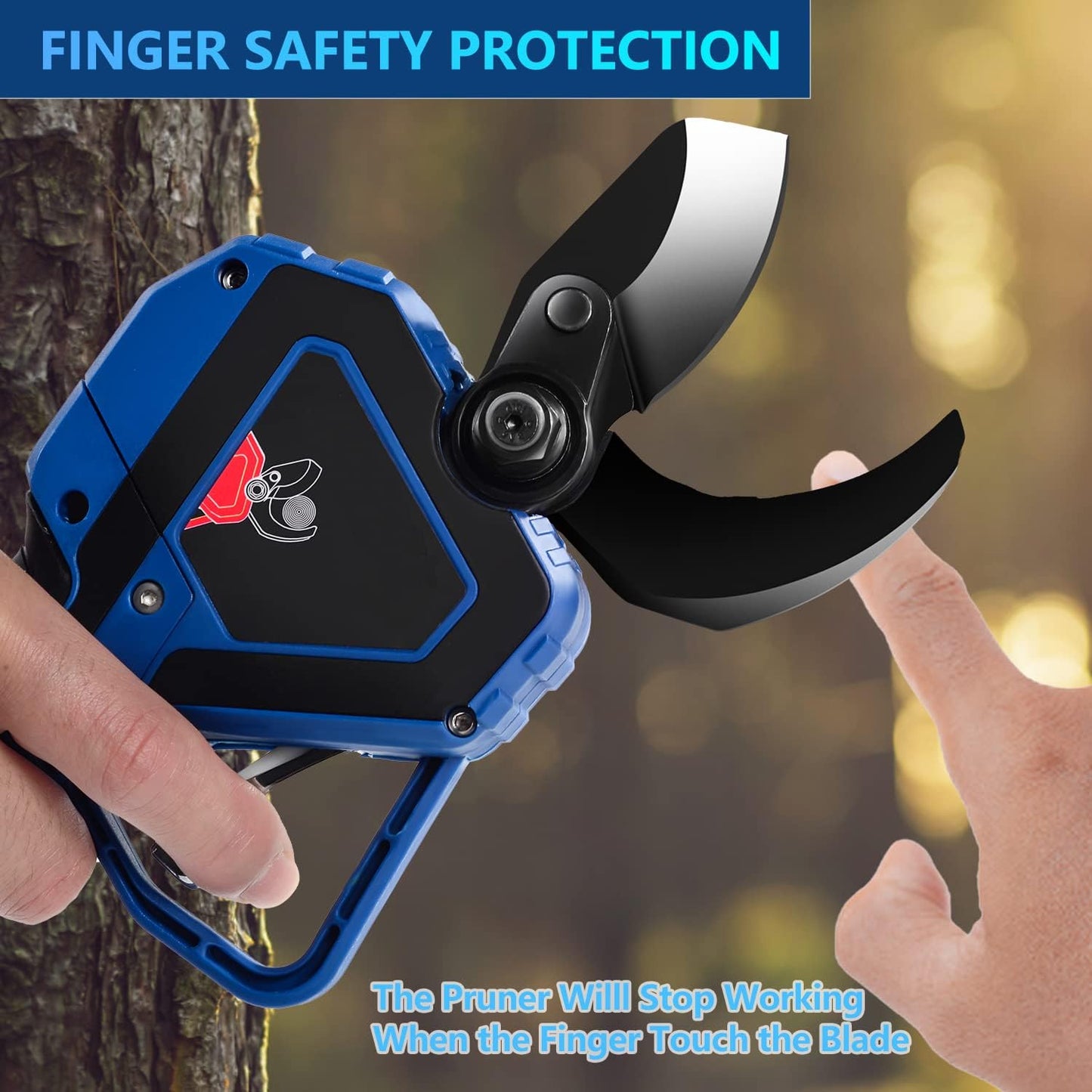 K KLEZHI Cordless Electric Pruning Shears, Rechargeable Battery, 42MM (1.65 Inch) Cutting Diameter Fruit Tree Branches Cutter,Good for Arthritis Hands 8-10 Working Hours Black