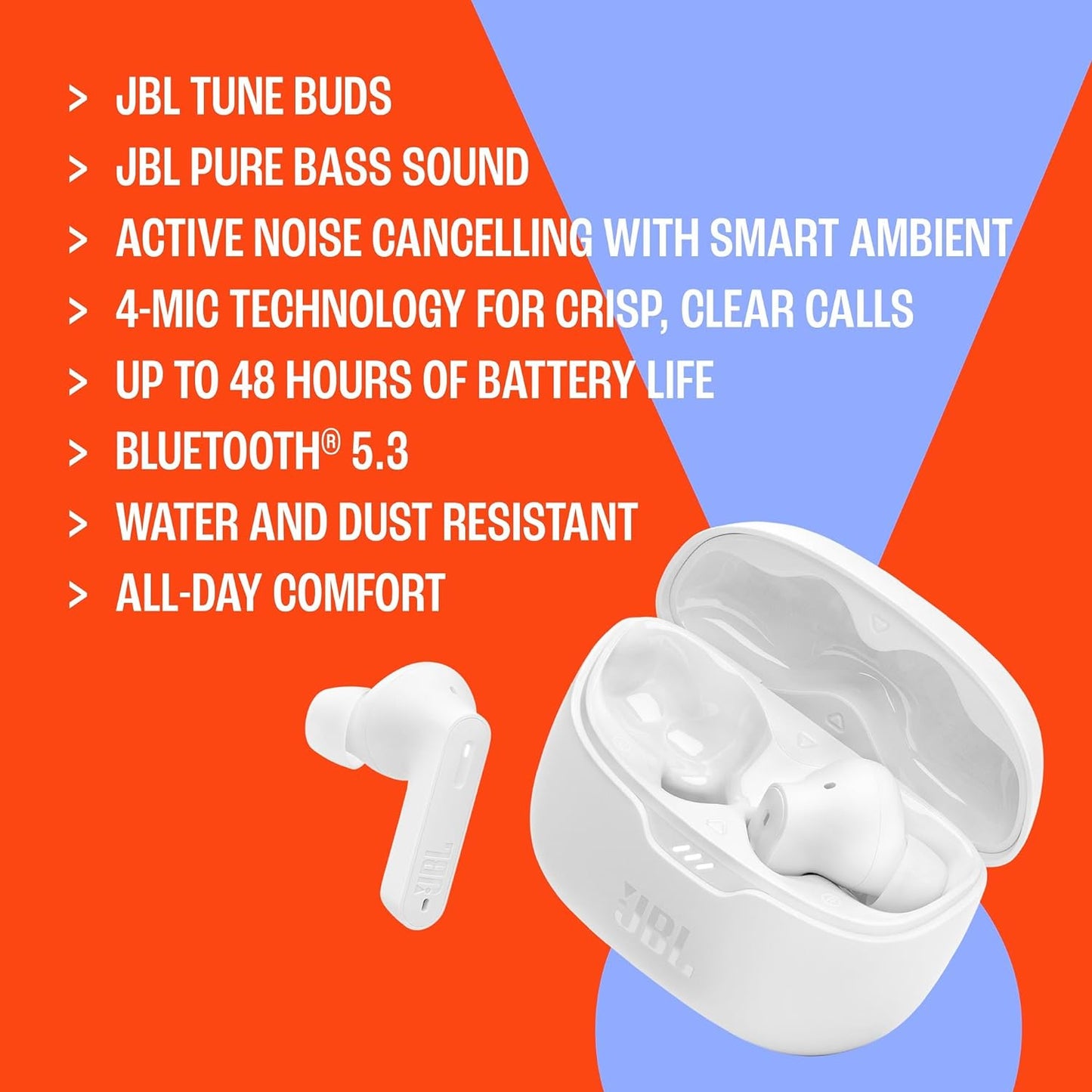 JBL Tune Beam 2 - True Wireless Noise Cancelling Earbuds - White