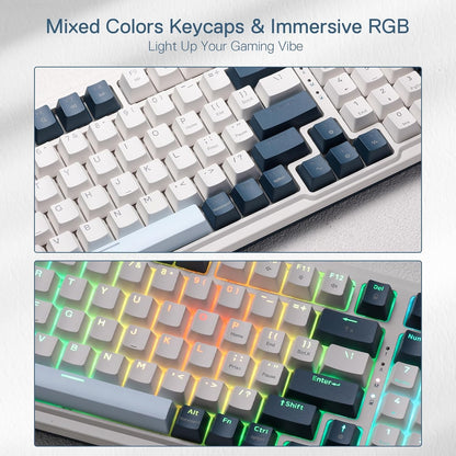 Redragon K686 PRO 98 Keys Wireless Gasket RGB Gaming Keyboard, 3-Modes Anime Mechanical Keyboard w/Hot-Swap Socket, Dedicated Knob Control & Sound Absorbing Pads, Custom Hi-Fi Linear Switch