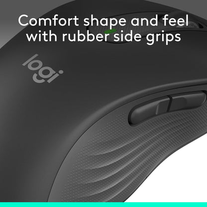 Logitech Signature M650 L Full Size Wireless Mouse - For Large Sized Hands, 2-Year Battery, Silent Clicks, Customizable Side Buttons, Bluetooth, for PC/Mac/Multi-Device/Chromebook - Black