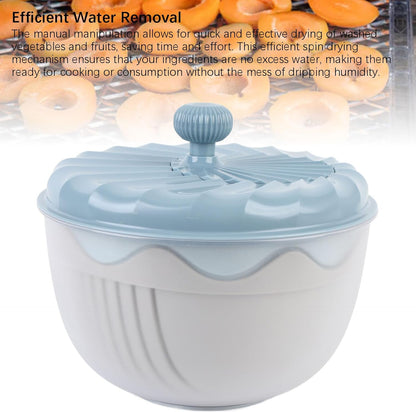 Salad Spinner, Efficient Lettuce Spinner Vegetables Fruits Wash Bowl Quick Drying Multifunctional Green Salad Dryer for Washing and Draining Greens, Fruits (Beige)