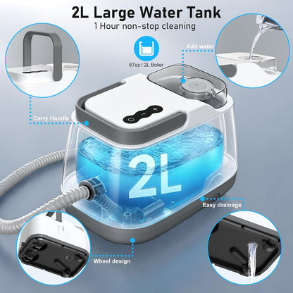 Portable Pressurized Handheld Steam Cleaner for Home, Car, 21 Parts