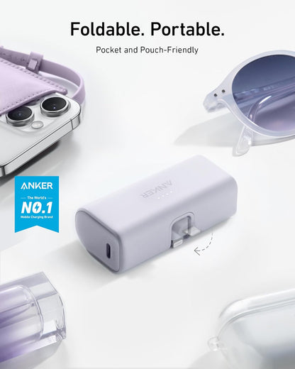 Anker Portable Charger with Built-in Lightning Connector, 5,000mAh MFi Certified 12W Portable Charger, Compatible with iPhone 14/14 Pro / 14 Plus / 14 Pro Max, iPhone 13 and 12 Series