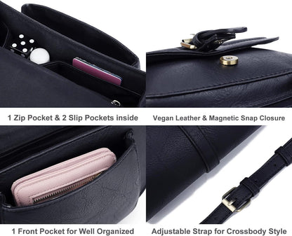 Crossbody Bags for Women Small Over the Shoulder Saddle Purses and Boho Cross body Handbags,Vegan Leather