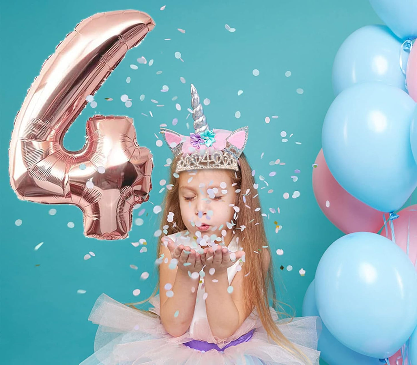 8pcs 40th Birthday Decorations gifts for Women, Including 40th Happy Birthday Cake Topper, Queen Sash with Pearl Pin, Sweet Rhinestone Tiara Crown for Women, Number Candles and Balloons (Rose Gold)