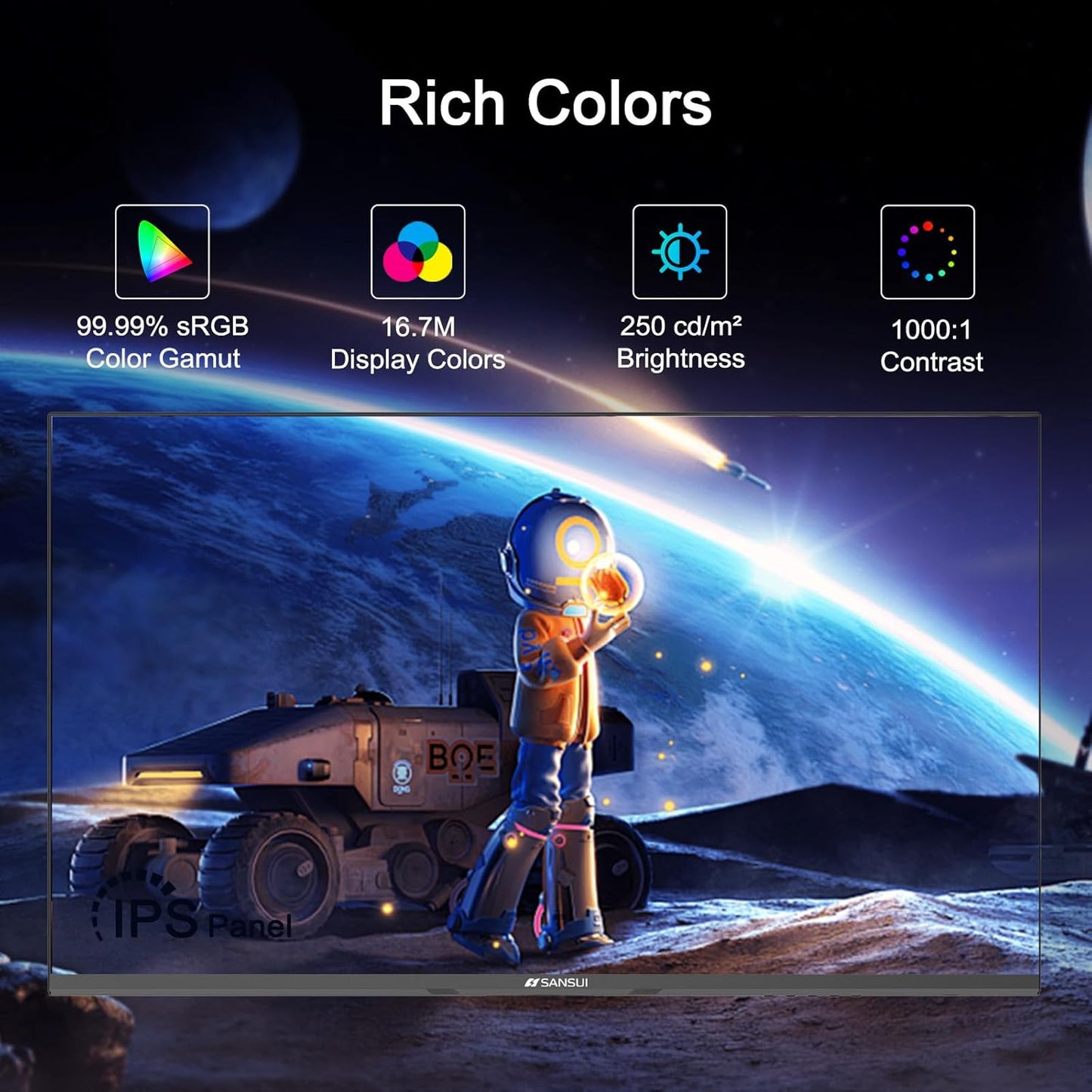 SANSUI 32 Inch Curved 240Hz Gaming Monitor with Speakers, High Refresh Rate FHD 1080P Gaming PC Monitor Curved 1500R, 1ms(MPRT), HDR, HDMI DP, Metal Stand, VESA Compatible (ES-G32C3F DP Cable Incl.)