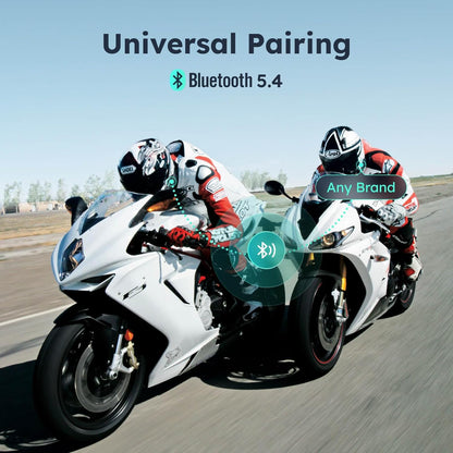 ASMAX S1 Mesh Motorcycle Bluetooth Headset – Smart Voice Control Helmet Intercom for 8 Riders, Bluetooth 5.4, Noise Cancellation, FM Radio, IPX7 Waterproof, Music Sharing & FOTA Update