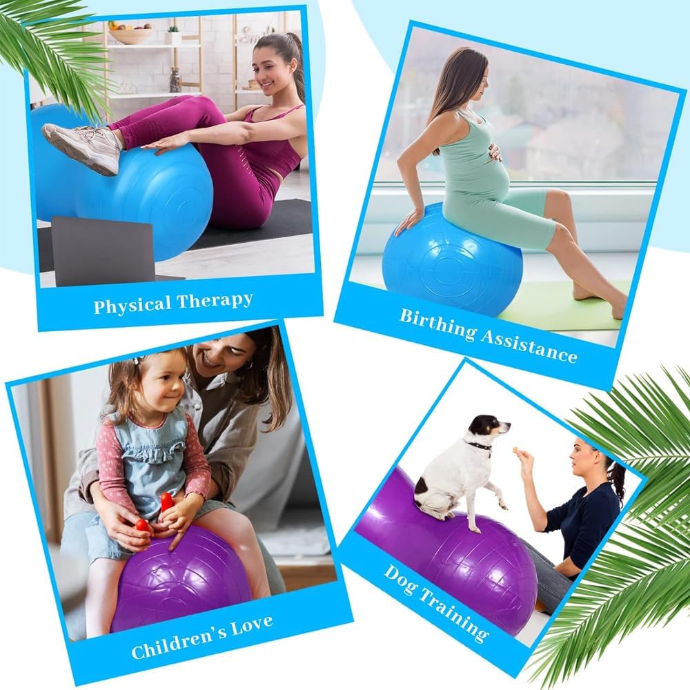 Peanut Yoga Ball, Peanut Sports Ball, Peanut Shaped Ball, Fitness Ball with Air Pump, Anti Explosion Thick PVC Peanut Sports Ball, Suitable for Home Fitness, Labor Delivery