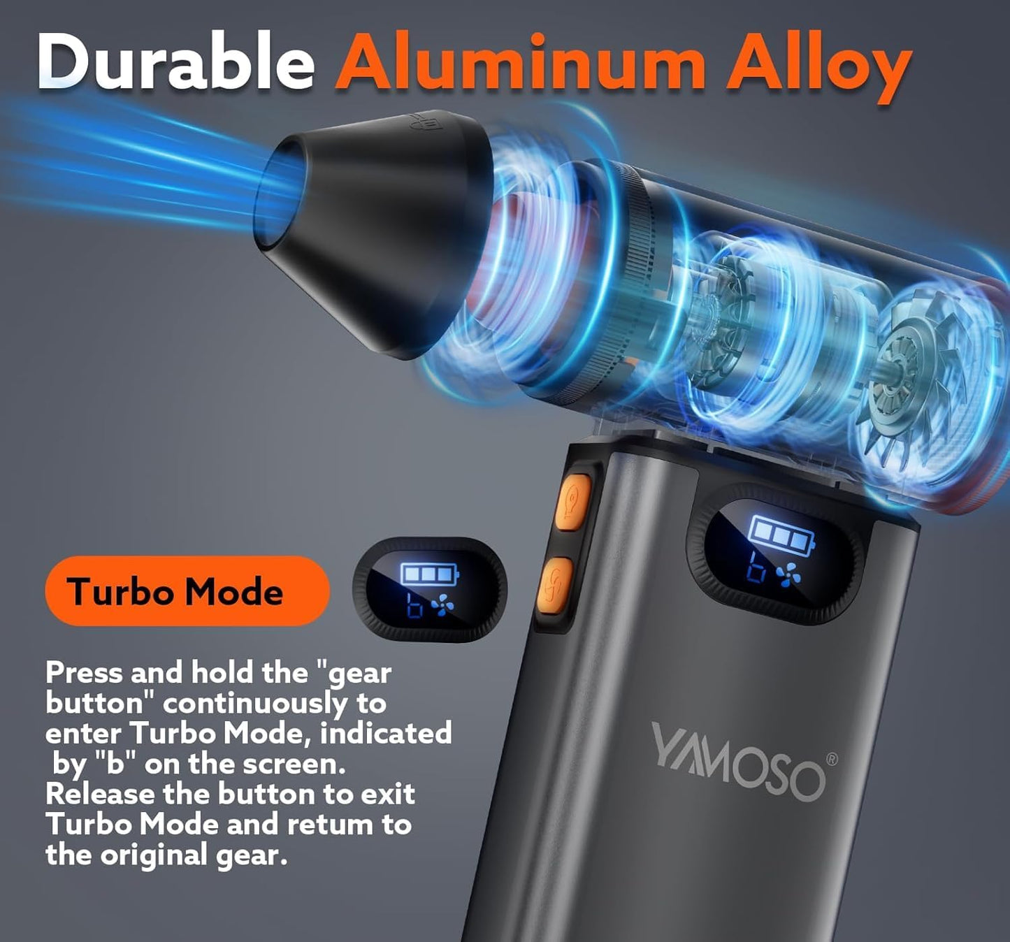 Electric Compressed Air Duster – Cordless 4-Speed Mini Blower with 8000mAh Battery, LED & LCD Display, High-Speed 180,000RPM for PC, Keyboard, Car, Home, and Outdoor Cleaning