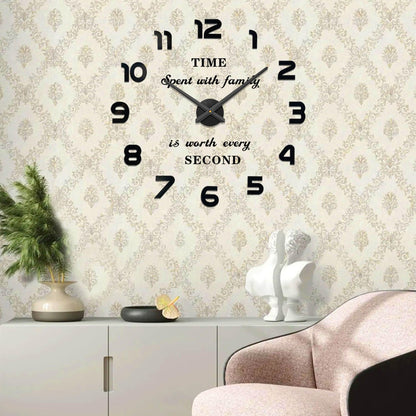 Vangold Modern 3D Acrylic Mirror Metal Luxury Frameless Large Wall Stickers Clocks Style Watches Hours DIY Room Decor Home Decorations