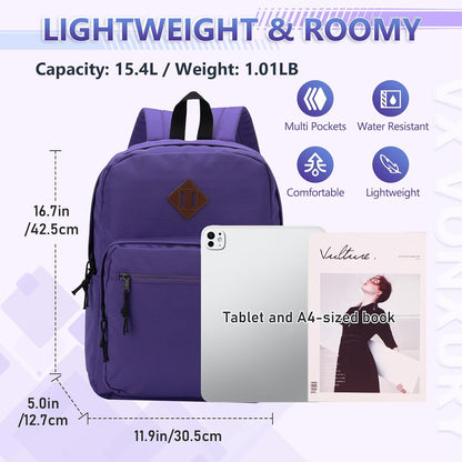 School Backpack for Kids,Lightweight Water Resistant Work Travel Backpack for Women Men Teens VONXURY