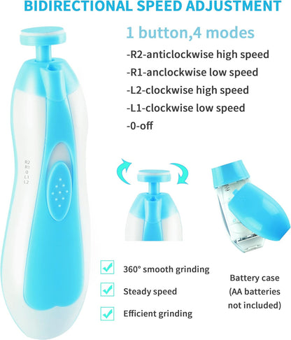 Baby Nail Trimmer Electric,Baby Nail File Clipper for Toes and Fingers