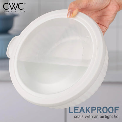 COOK WITH COLOR Prep Bowls with Lids- 8 Piece Nesting Plastic Small Mixing Bowl Set with Lids (Teal Ombre)