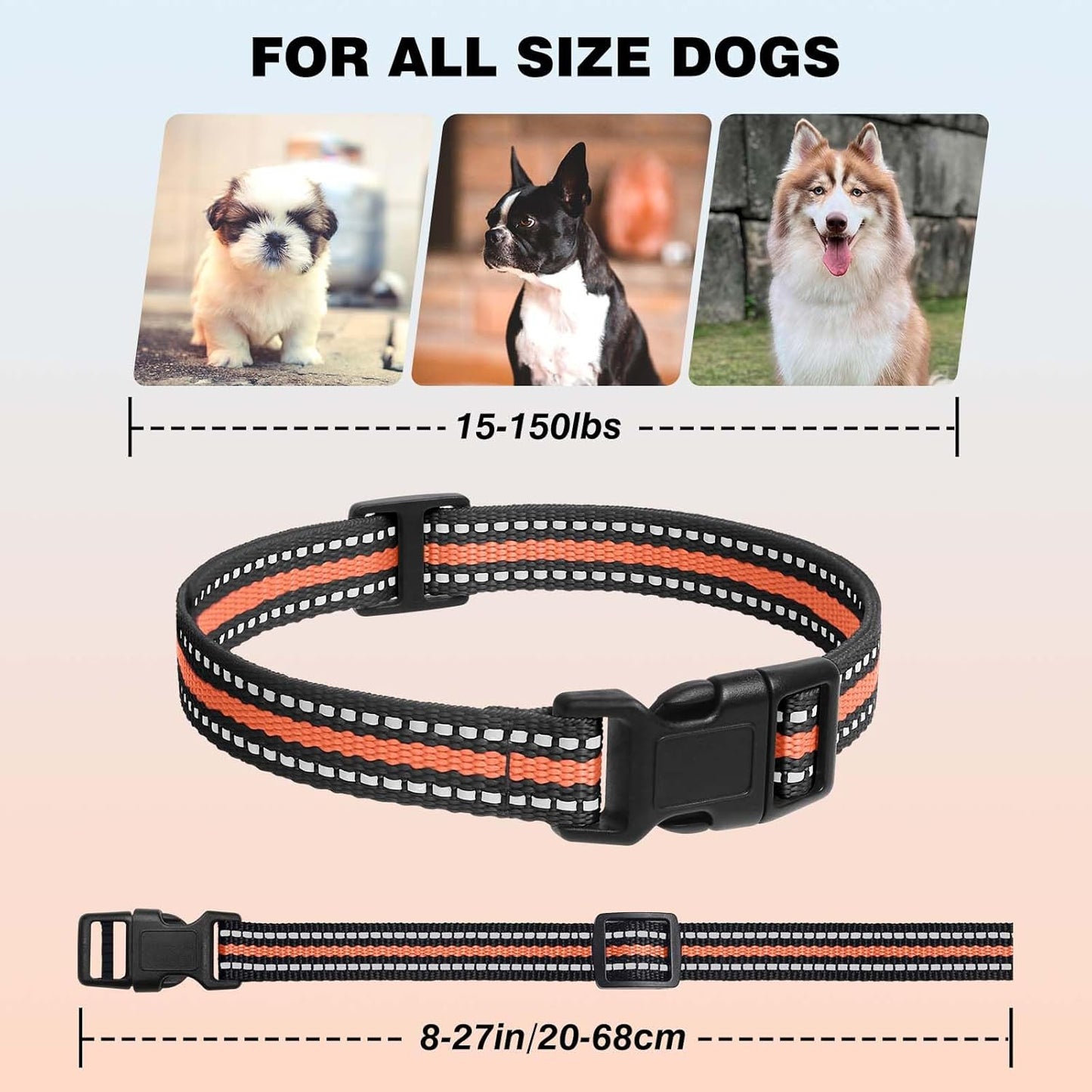 Peture Shock Collar with Remote -Long Range Control Training Collar for Dogs Rechargeable IPX7 Waterproof Dog Training Collar for Large Medium Small Dogs 3 Chanal (Pink)