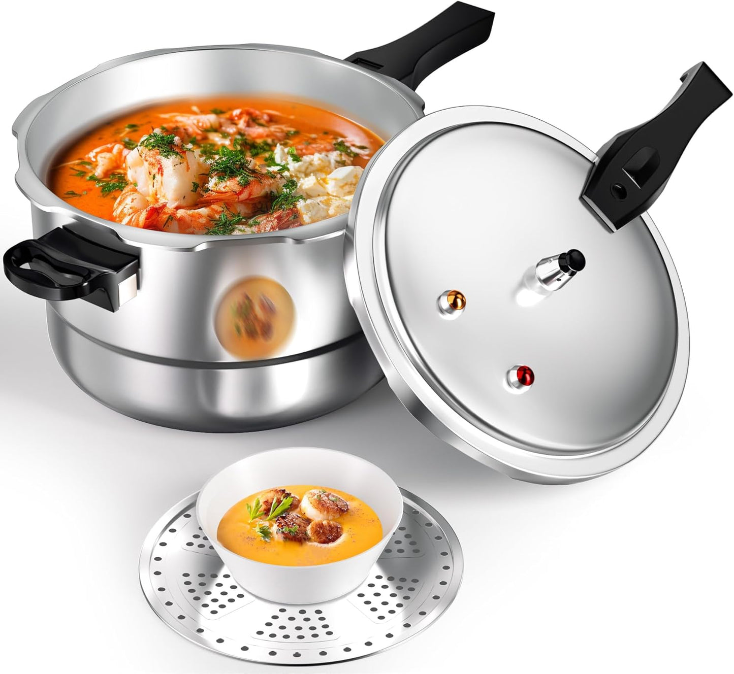 Purilite Select 10Qt Aluminum Pressure Cooker with Release Valve &amp; Safety Lock