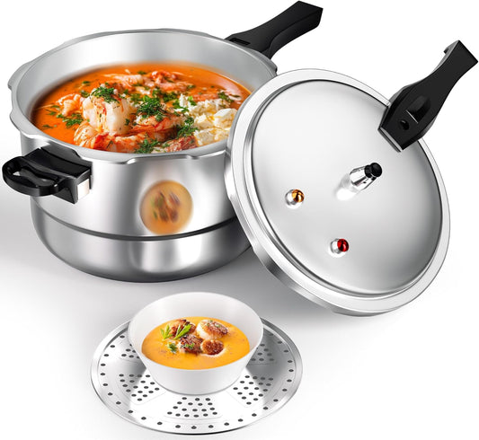 Purilite Select 10Qt Aluminum Pressure Cooker with Release Valve &amp; Safety Lock