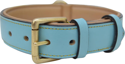 Soft Touch Collars Padded Leather Dog Collar, Large Brown - Genuine Real Leather, 24" Long x 1.5 Wide, Fits Neck Size 18" to 21" Inches