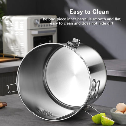 TRAGLO Rice Cereal Grain Canisters Stainless Steel Airtight Canisters Food Storage Bucket w/Handles+Lid for Kitchen Bean Flour Oil Sugar Milk 6L