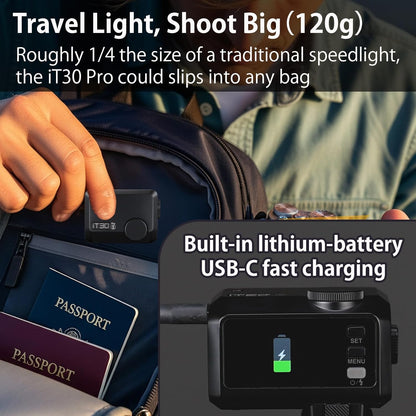 Godox iT30Pro S TTL Flash for Sony, Godox IT30 Pro S Camera Flash,iT30ProS 2.4G HSS 1/8000s, Full-Color Touchscreen,Compatible with a7IV a9III a7III a7CII a6000 a7C a7SIII ZV-E10 II a6500 (Black)