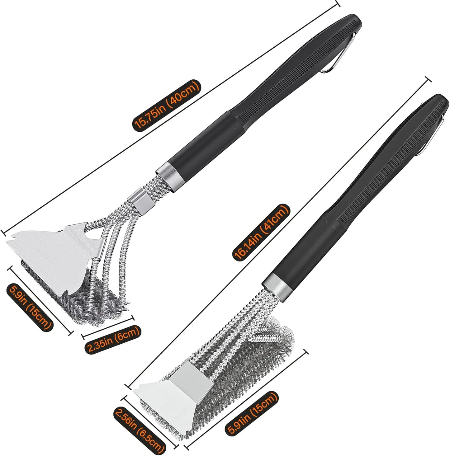 2 Packs BBQ Grill Brush, BBQ Brush Cleaner for Grill, BBQ Accessories Cleaning Brush, BBQ Brush Bristle Free Suitable for Gas, Charcoal, Infrared & Barbecue Grill