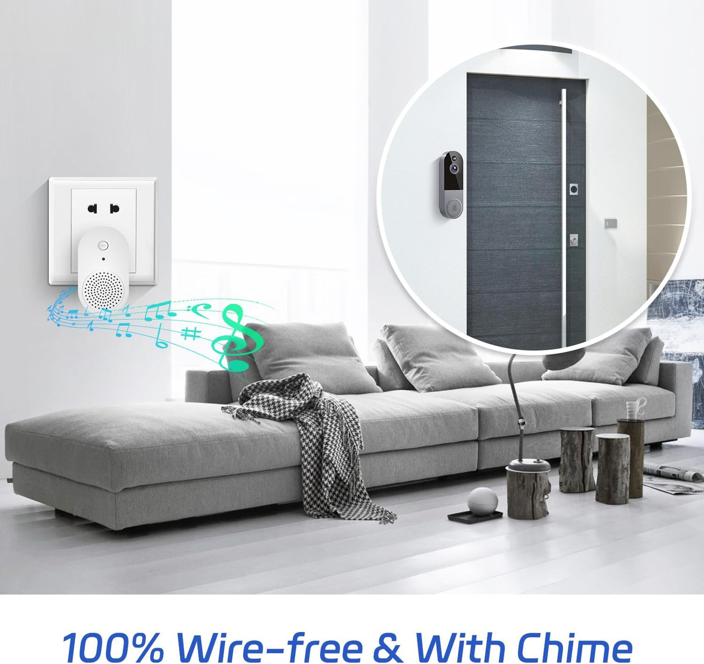 Occuwave 1080P Video Doorbell Camera Wireless, Cloud Storage, Live View, 2-Way Audio, Night Vision, Included Ring Chime, 2.4Ghz WiFi Only, Indoor Surveillance, Real-Time Alert (Silver)